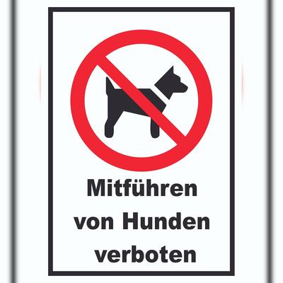 HB-Druck Mitführen von Hunden verboten Schild A4 (210x297mm)