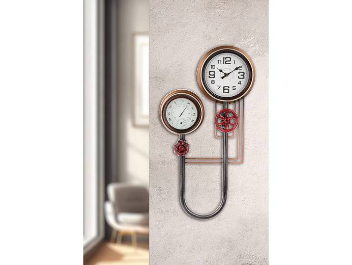 Horloge murale Adega Fer / MDF 32 x 55 x 9cm Doré/Noir