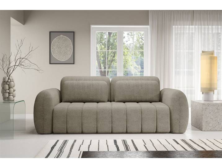 Fun Möbel 3-Sitzer Schlafsofa FUN BORJA Sofa in Stoff Quelle, inkl. Bettkasten, 2 Zierkissen und 2 Rückenkissen, ausziehbare Liegefläche