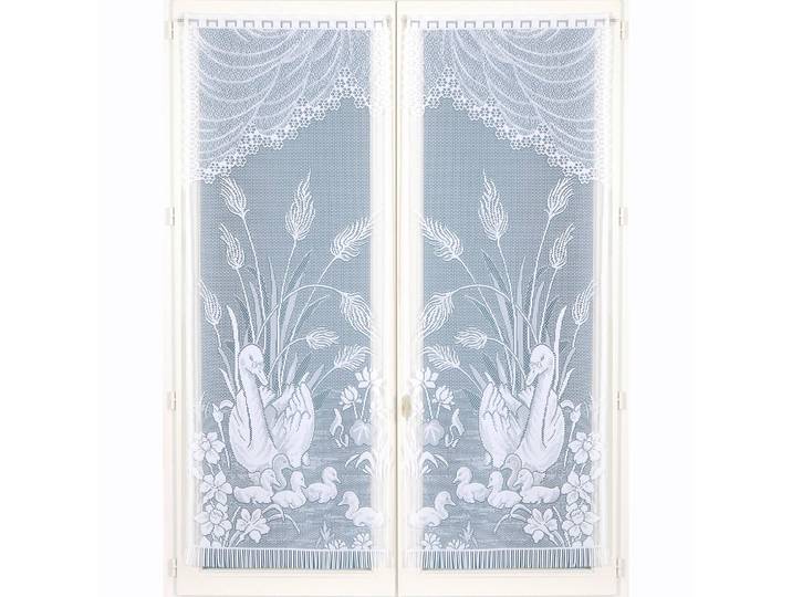Vitrage droit motif cygnes - paire - Blancheporte