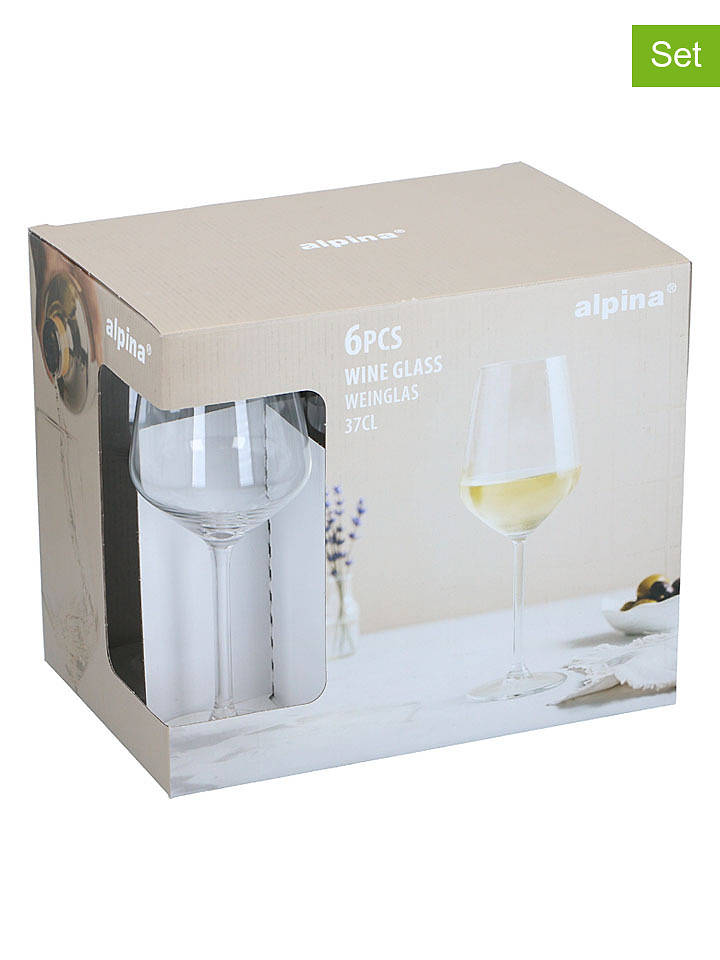 Alpina 6er-Set: Weißweingläser - 370 ml - onesize