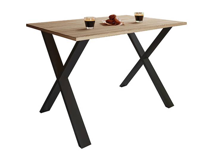 Mid.you Esstisch, Sonoma Eiche, Metall, rechteckig, X-Form, Esszimmer, Tische, Esstische