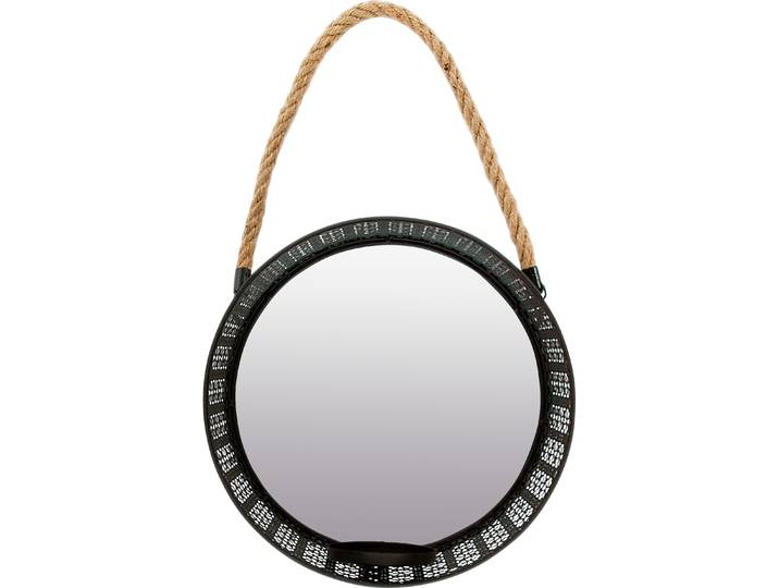 Spiegelwandblaker Andschana, schwarz , schwarz, B:28cm H:28cm T:28cm, MYFLAIR MÖBEL & ACCESSOIRES, Spiegel, Spiegelwandblaker, Landhaus, rund