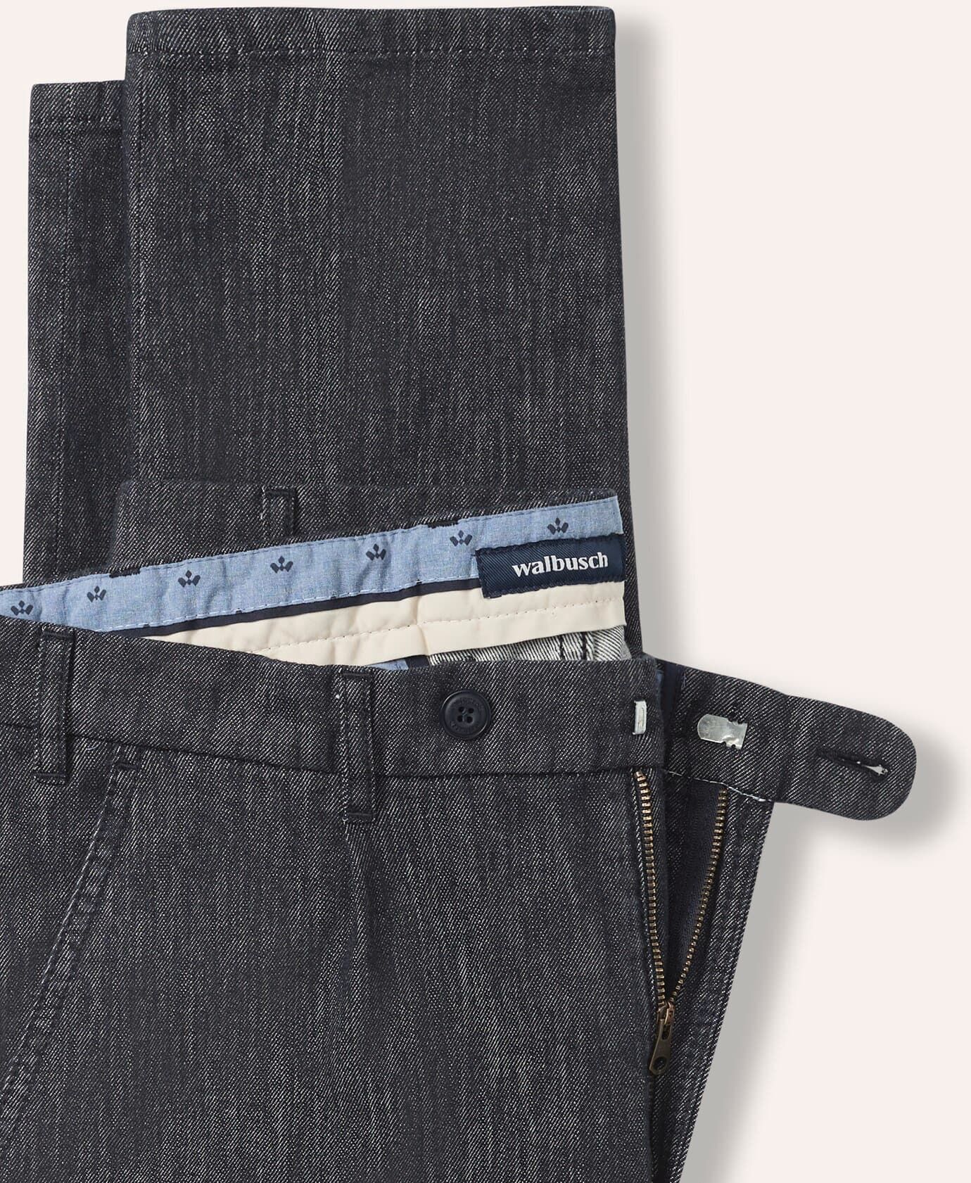 Walbusch Premium Chino, Modern Fit#normale Größen#schlanke Größen#untersetzte Größen, Farbe Schwarz, 31, farbstabil dank Spezialfärbung edler italienischer Denim Herren