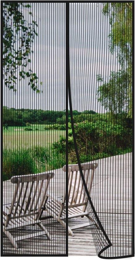 Unyqoos Magnetisch vliegenhor voor deuren, zwart, 80 x 210 cm