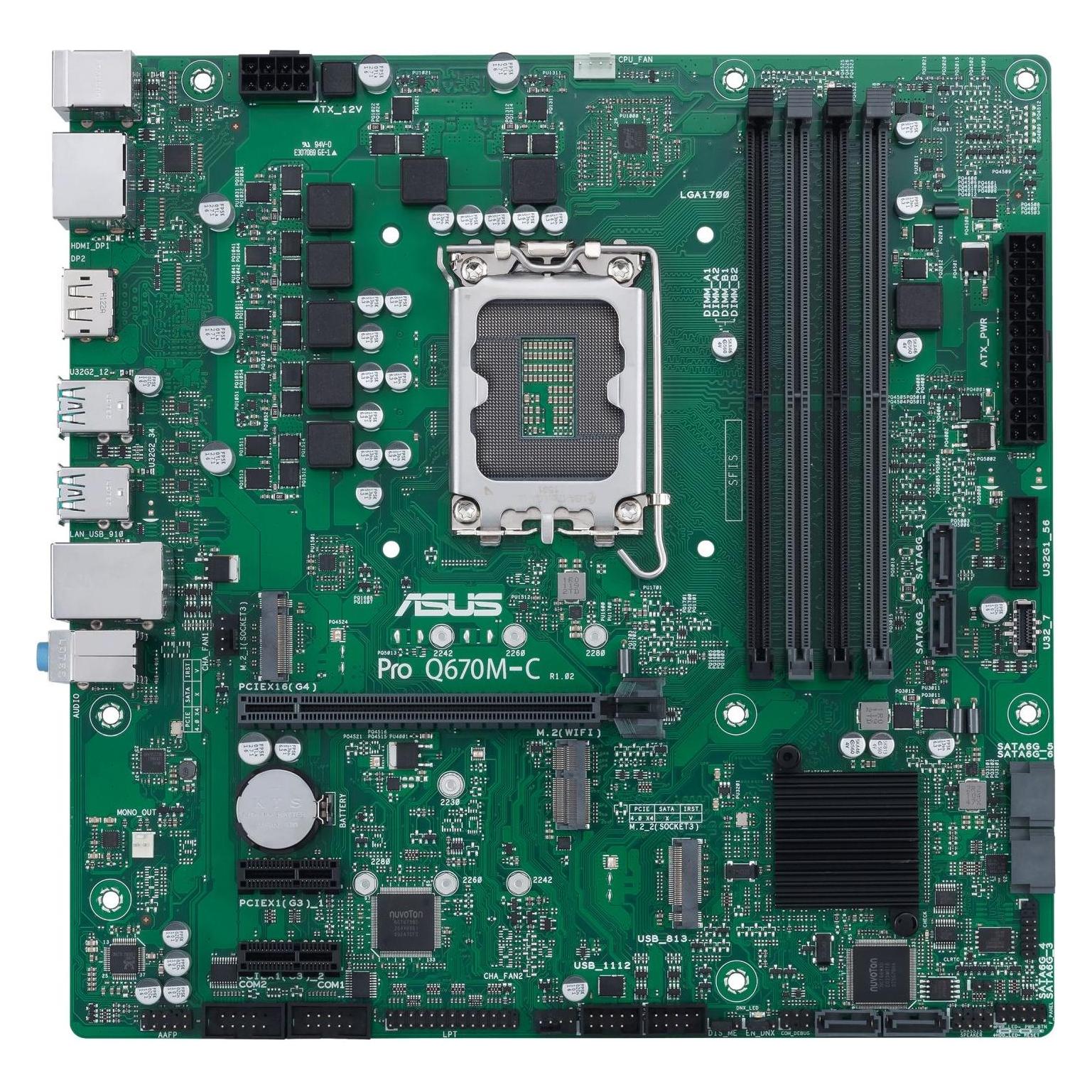ASUS PRO Q670M-C-CSM LGA1700 4xDDR5 (LGA 1700, Intel Q670, mATX) (90MB19E0-M2EAYC)