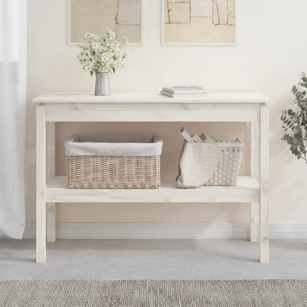 17 Stories Josh-James Solid Wood Console Table White 75cm H x 110cm W x 40cm D