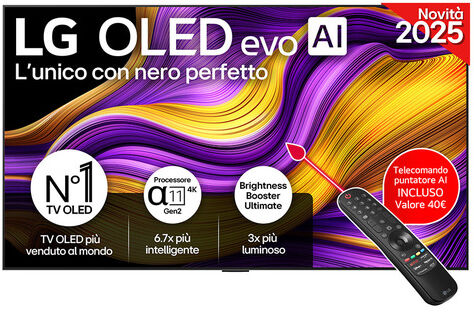 LG OLED evo AI OLED65G54LW TV Serie G5 65'' 4K, α11 Gen2, Brightness Booster Ultimate, 60W, 4 HDMI 165Hz, Smart TV 2025