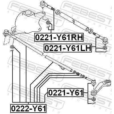 FEBEST Spurstangenkopf 0221-Y61 Vorderachse für NISSAN