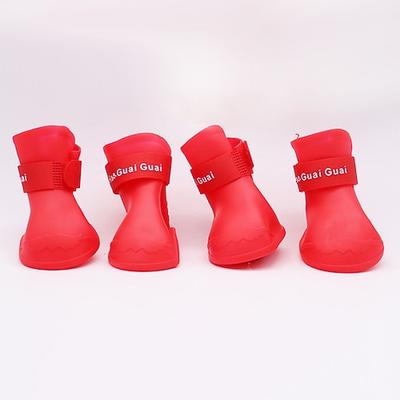 Hunde Schuhe und Stiefel Wasserdicht Buchstabe Nummer Für Haustiere Silikon Schwarz