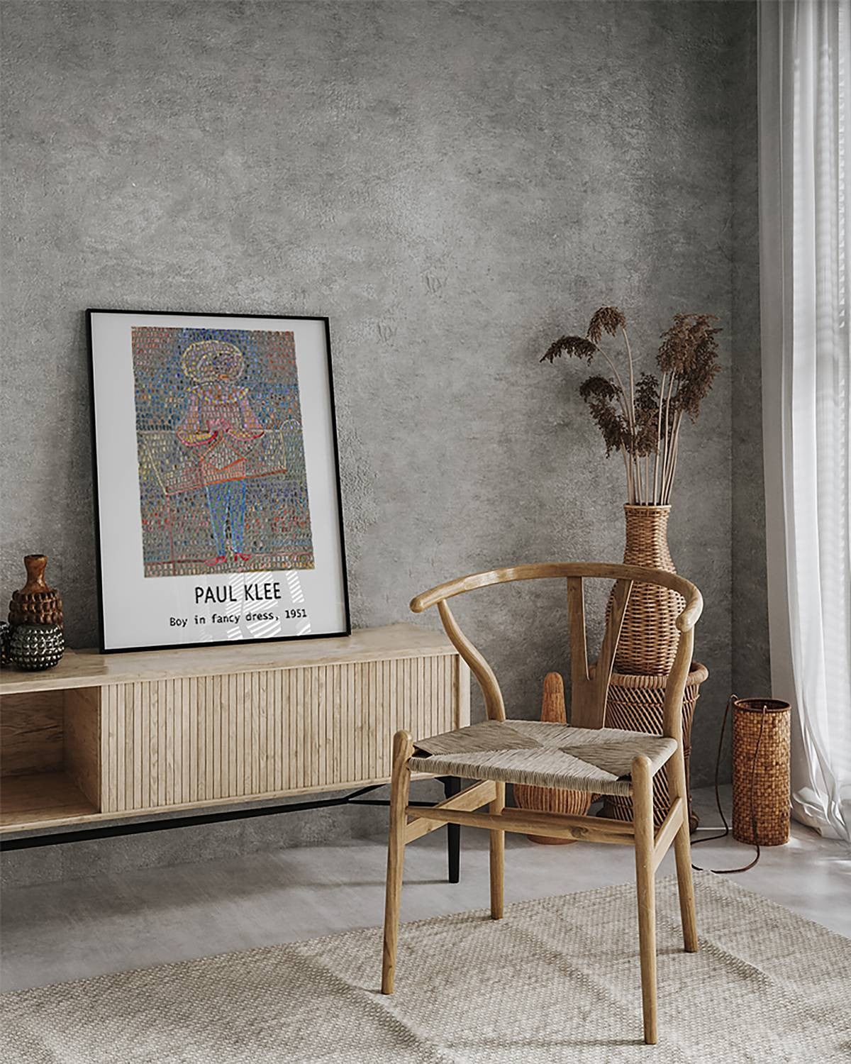 home24 Paul Klee Boy In Fancy Dress Wanddecoratie, Meerdere Kleuren, Breedte: 52 cm, Hoogte: 62 cm