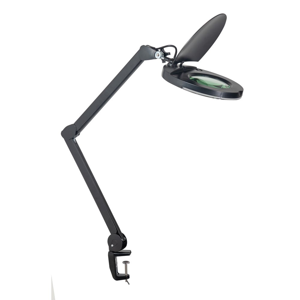 Highlight Klemlamp Loupe met vergrootglas zwart