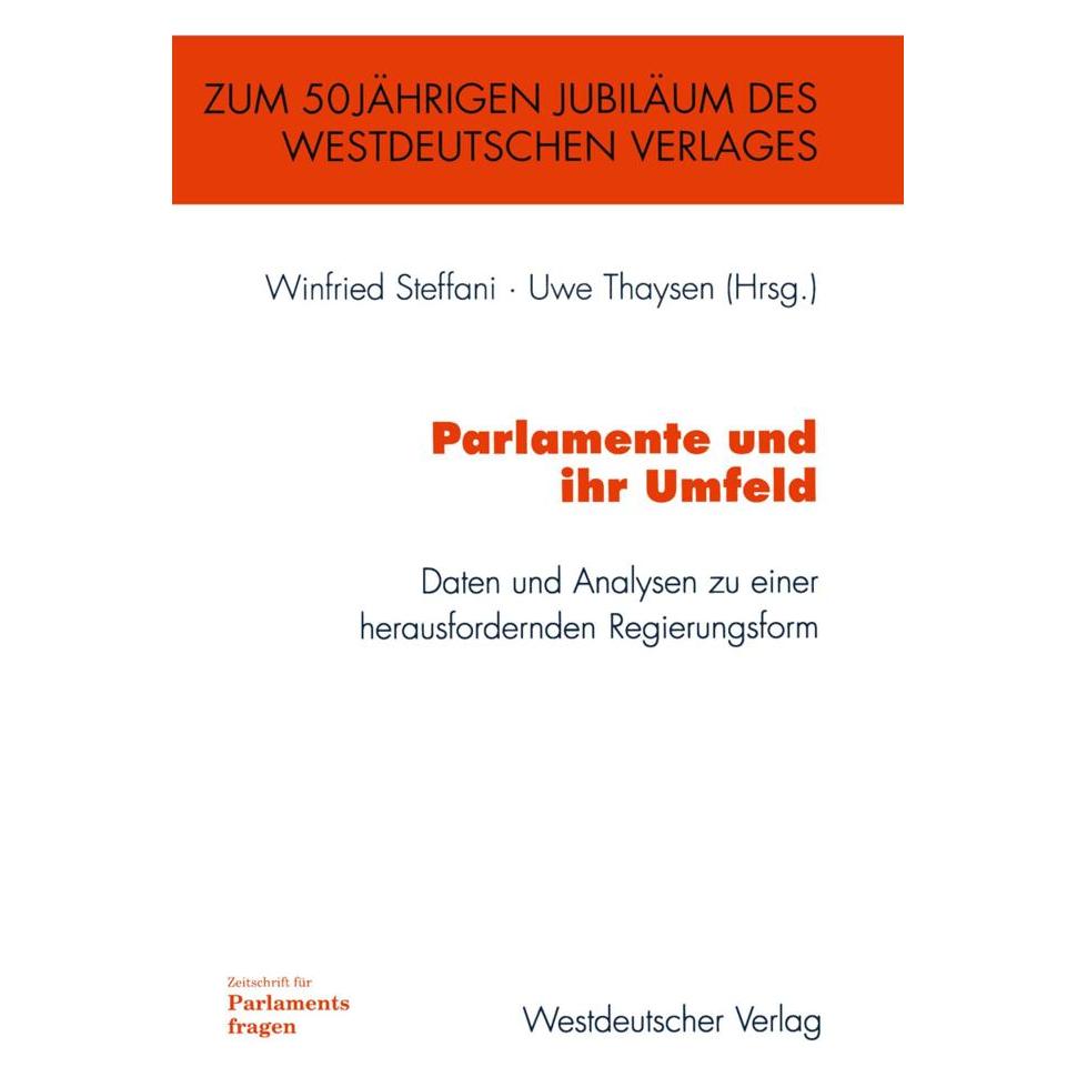 Springer Parlamente und ihr Umfeld (Deutsch, Softcover, Uwe Thaysen, Winfried Steffani) (55509609)