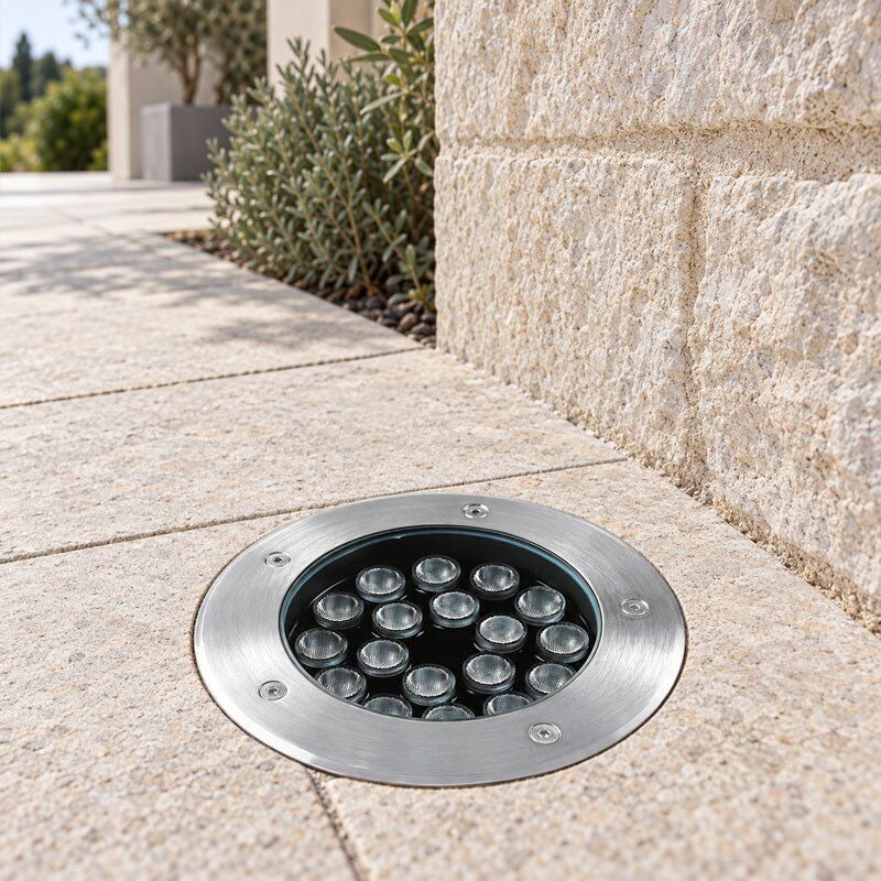 Silumen Spot Extérieur Encastrable 18W IP67 220V Sol 30° Ø180mm - Blanc Froid 6000K - 8000K