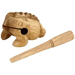 Nino Percussion 2 1/4" Wood Frog Güiro, X-Small - Guiro