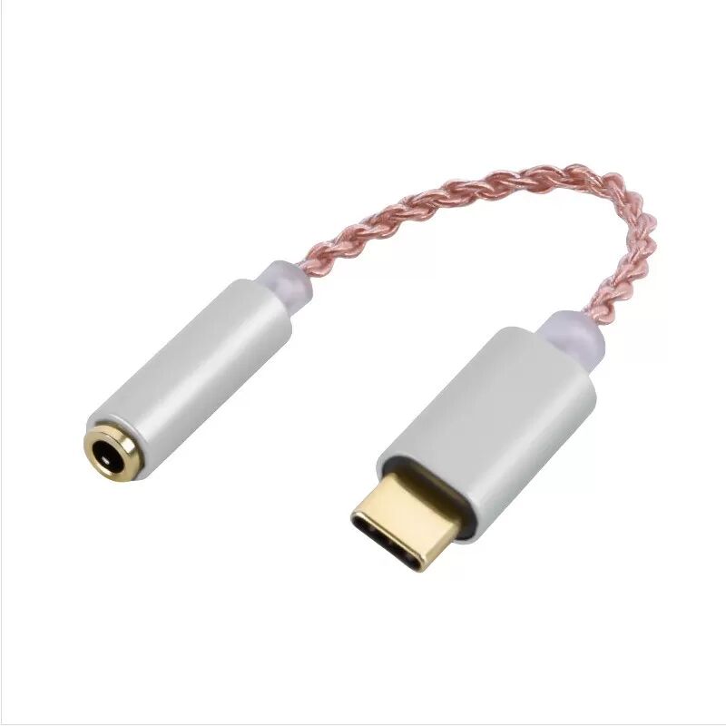 INF Adaptateur Audio Numérique USB-C vers Jack 3.5mm avec DAC Haute Résolution Argent