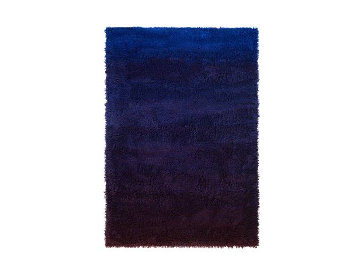 Hochflor Designer Teppich „Shade High“ - aus 100% reiner Schurwolle Blue/Aubergine 250 x 350 cm BRINK & CAMPMAN