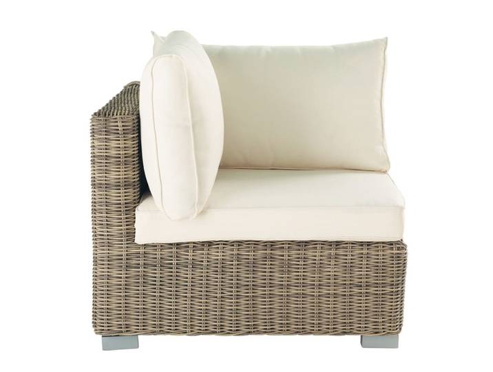 Eckelement für Gartensofa aus Kunstharzgeflecht