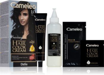 Delia Cosmetics Cameleo Omega cor para cabelo permanente tom 1.0 Black 1 un.. Cameleo Omega