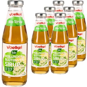 Voelkel Sirup Holunderblüte, BIO, Getränkesirup für ca. 24 Liter Fertiggetränk, 6x 500 ml