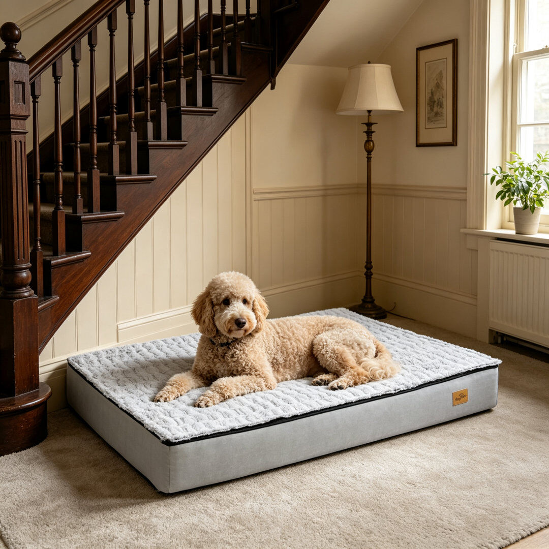 UNHO Orthopedic Dog Bed Pet Crate Mattress Gray 10cm H x 120cm W x 90cm D