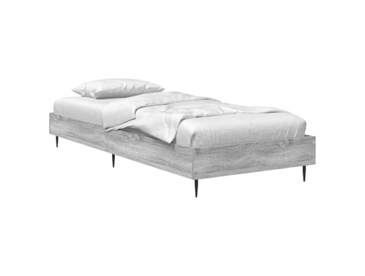 Keeushr Bettrahmen Sonoma-Grau 80 x 200 cm Holzwerkstoff Stabile Holzwerkstoff-Konstruktion, fester Lattenrost, einfache Montage, pflegeleicht, für kleine Schlafzimmer