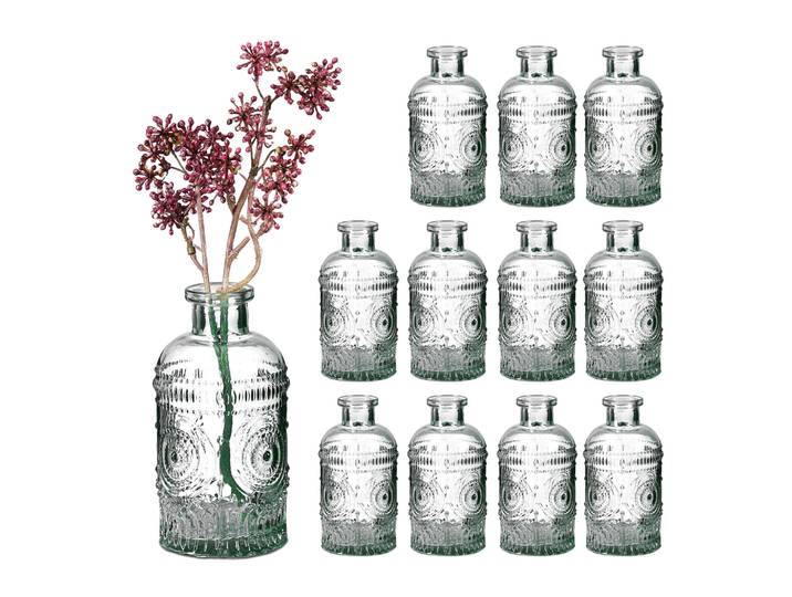 Glasvase 12er-Set für Tischdeko Transparent
