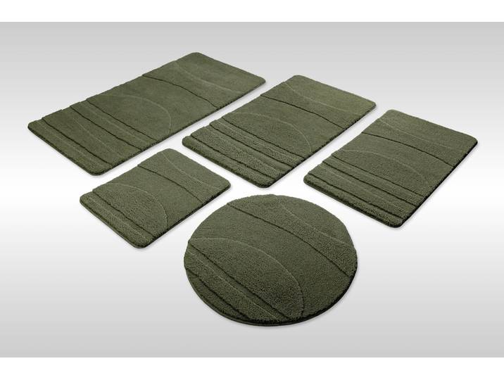 Wecon home Marc Höhe 25 mm rutschhemmend beschichtet schnell trocknend Badteppich, Hoch-Tief-Linien, weich, rutschhemmend, waschbar, getuftet