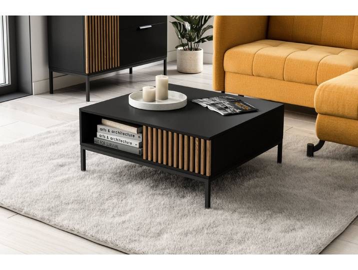 MOEBLO Couchtisch Meteor (Wohnzimmertisch, Beistelltisch, Sofatisch, Kaffeetisch, Coffee table), (HxTxB):35x80x80 cm