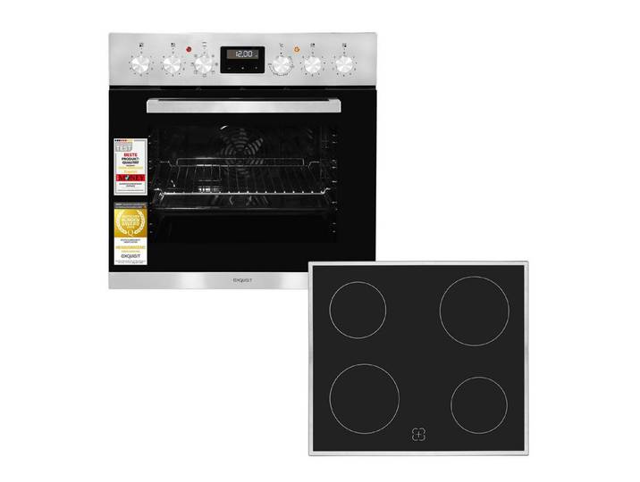 exquisit Elektro-Herd-Set EHE5157-2UR-Set, Herd-Set, EHE 5157-2 UR, 59 l, Umluft Grill, Energieklasse A