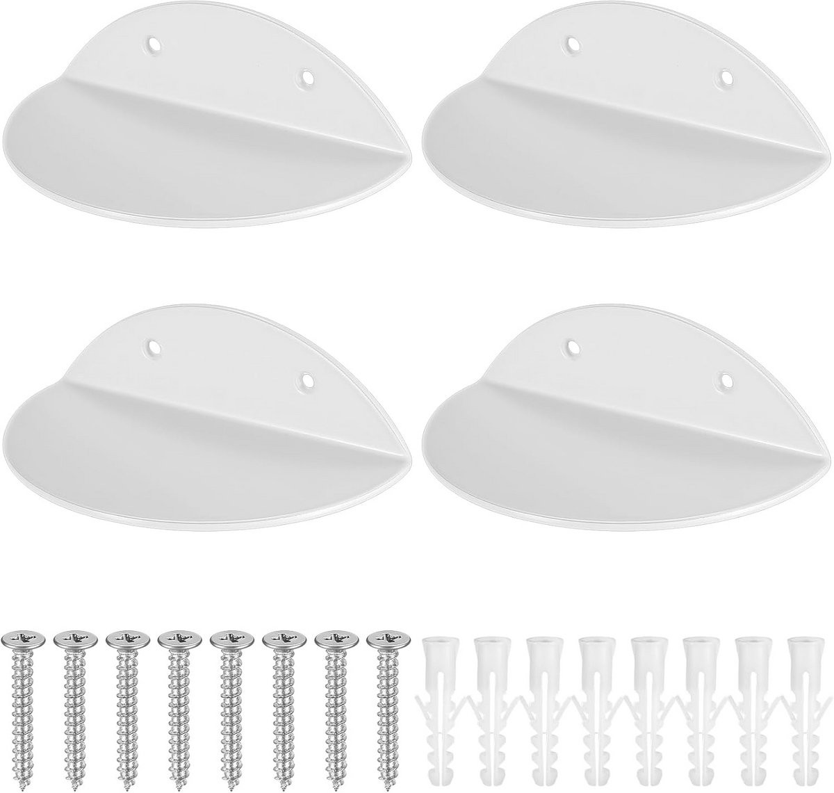 4 Stuks Witte Zwevende Wandplanken voor Decoratie en Opslag