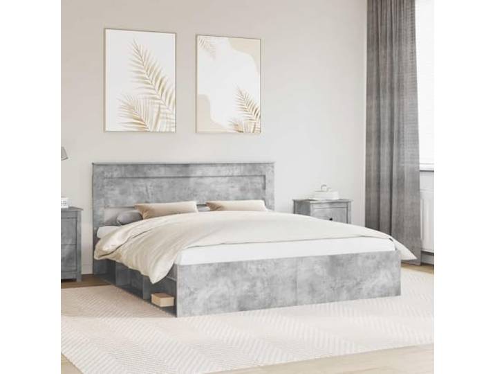 RJPLMFV Bettgestell, 180 x 200 cm, massives Kiefernholz Lattenrost inklusive, modernes Design, Kopfteil aus Kiefernholz, stabile Struktur