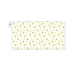 Novotex Weiße Tischdeckenrolle mit goldenen Sternen verziert, 120 x 50 m. Weihnachten