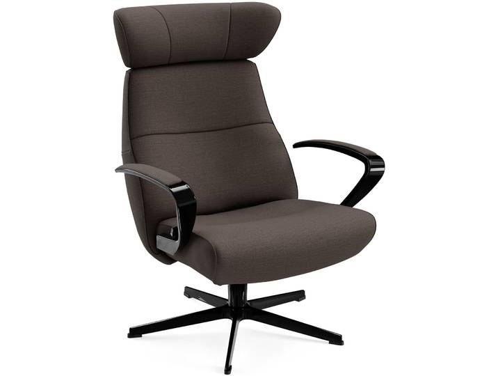 Conform Sessel Enno Kaffeebraun, Schwarz Stoff, Aluminium T 163 B 81 H 99 cm - Möbel Konfigurator: Traummöbel individuell zusammenstellen