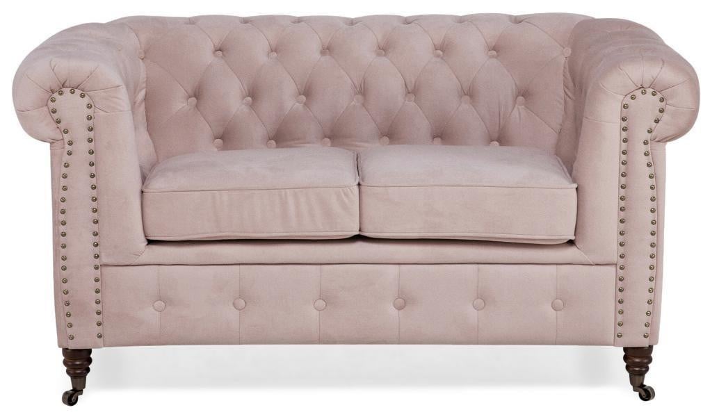 Luxus Chesterfield 2-zits bank met stoffen bekleding