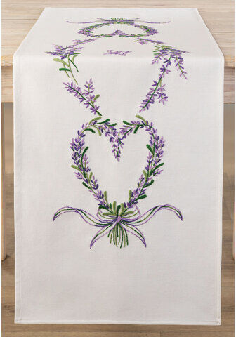 Stickläufer "Lavendel-Herz"