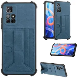 König Design Hülle Handy Schutz für Xiaomi Redmi Note 11 Case Cover Bumper Etuis Halter Neu (Xiaomi Redmi Note 11), Smartphone Hülle, Blau