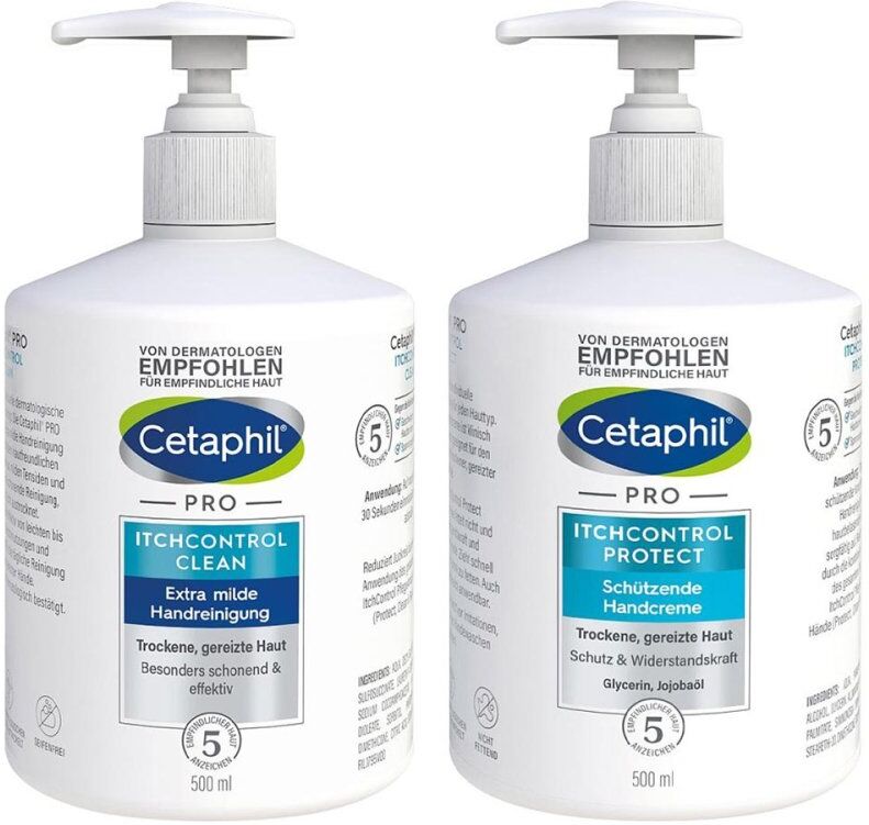 Cetaphil Pro Itchcontrol Clean Handreinigung + Protect Handcreme