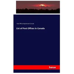 List of Post Offices in Canada, Fachbücher von Post Office Department Canada