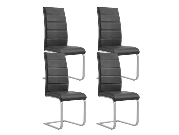 Esszimmerstuhl Leder LEO 4er Set schwarz