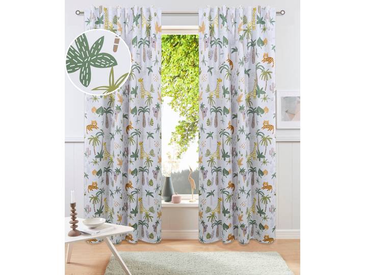 Gardine GOODPRODUCT Lavisha, 1 Stück, verdunkelnd Gr. 1, grün, B:130cm H:145cm, Polyester, Gardinen, Gardine