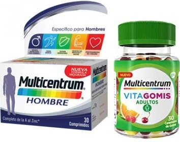 Multicentrum Hombre 30 comp + Vitagomis 30 uds