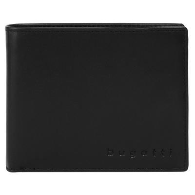 Geldbörse BUGATTI "BUGATTI Herren SUPER SLIM RFID echt Leder", Herren, schwarz, Leder, leicht glänzend, unifarben, Kleinlederwaren, echt Leder
