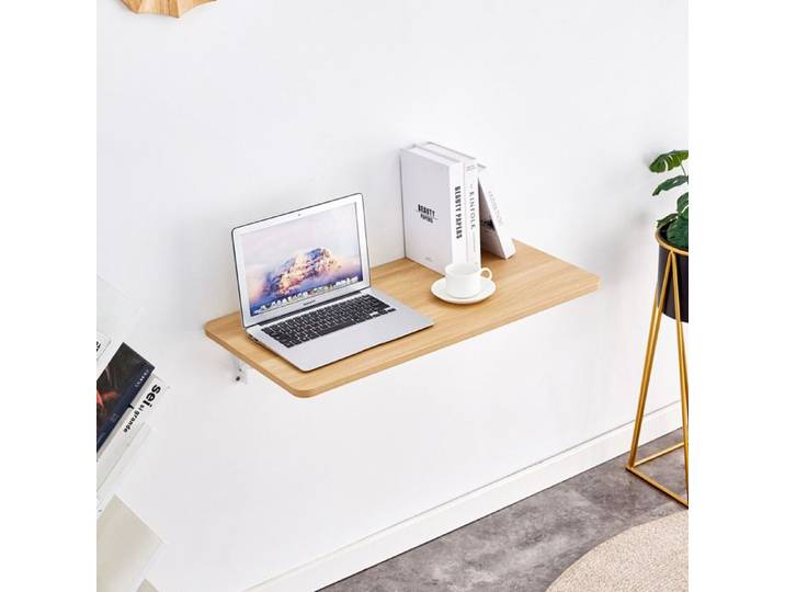 Bureau Pliant Multifonctionnel Mural Rabattable avec Supports Métalliques - MEUNIQ - pour Cuisine et Bureau 80×40×16 5 cm
