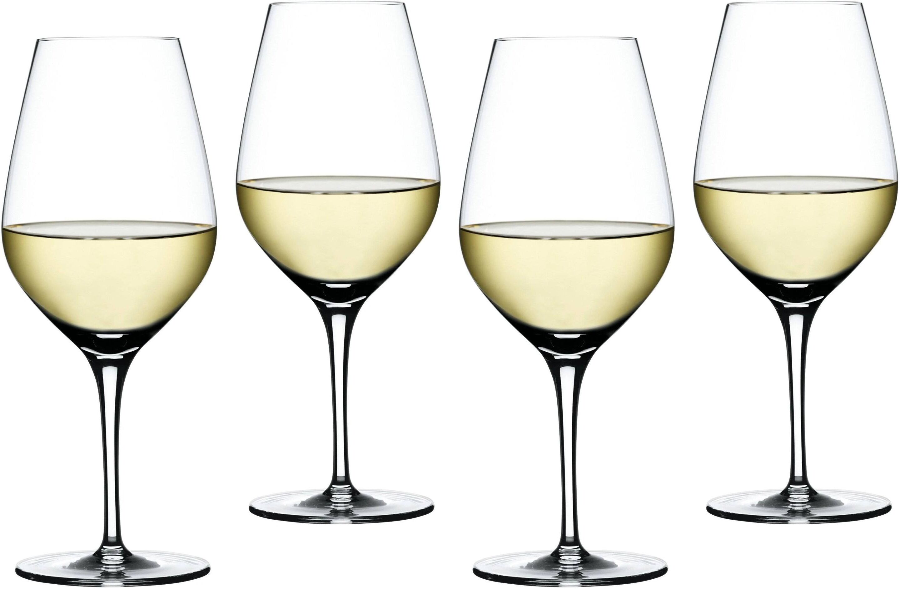Weissweinglas EULENSPIEGEL "Spiegelau Weissweinglas Authentis 420 ml, 4 Stück, Transparent", transparent, B:8,5cm H:21cm Ø:8,5cm, Kristallglas, Trinkgefässe, Weissweinglas, Aromaentfaltung, Brillianz, Gezogener Stiel, Klangvoll, Kristallklar transparent Ø