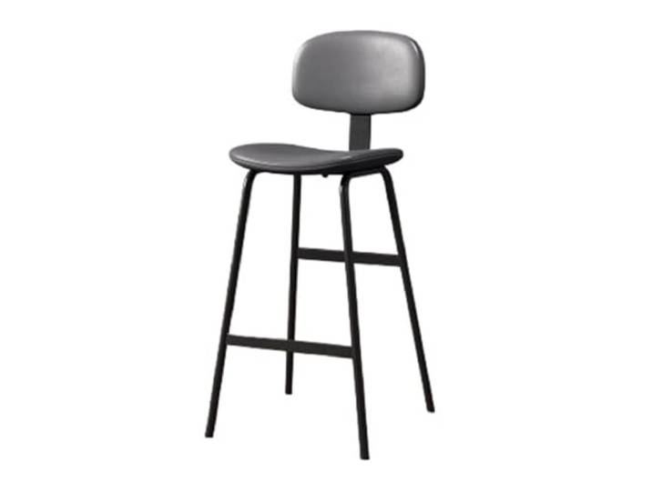 Küche Grauer Bar-Hochstuhl mit weichem Bezug und Rückenlehne, 75 cm