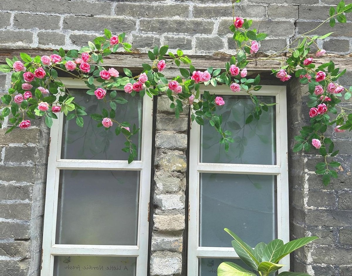 Rozen Slirang Kunstbloemen Slinger Roze - 180 cm