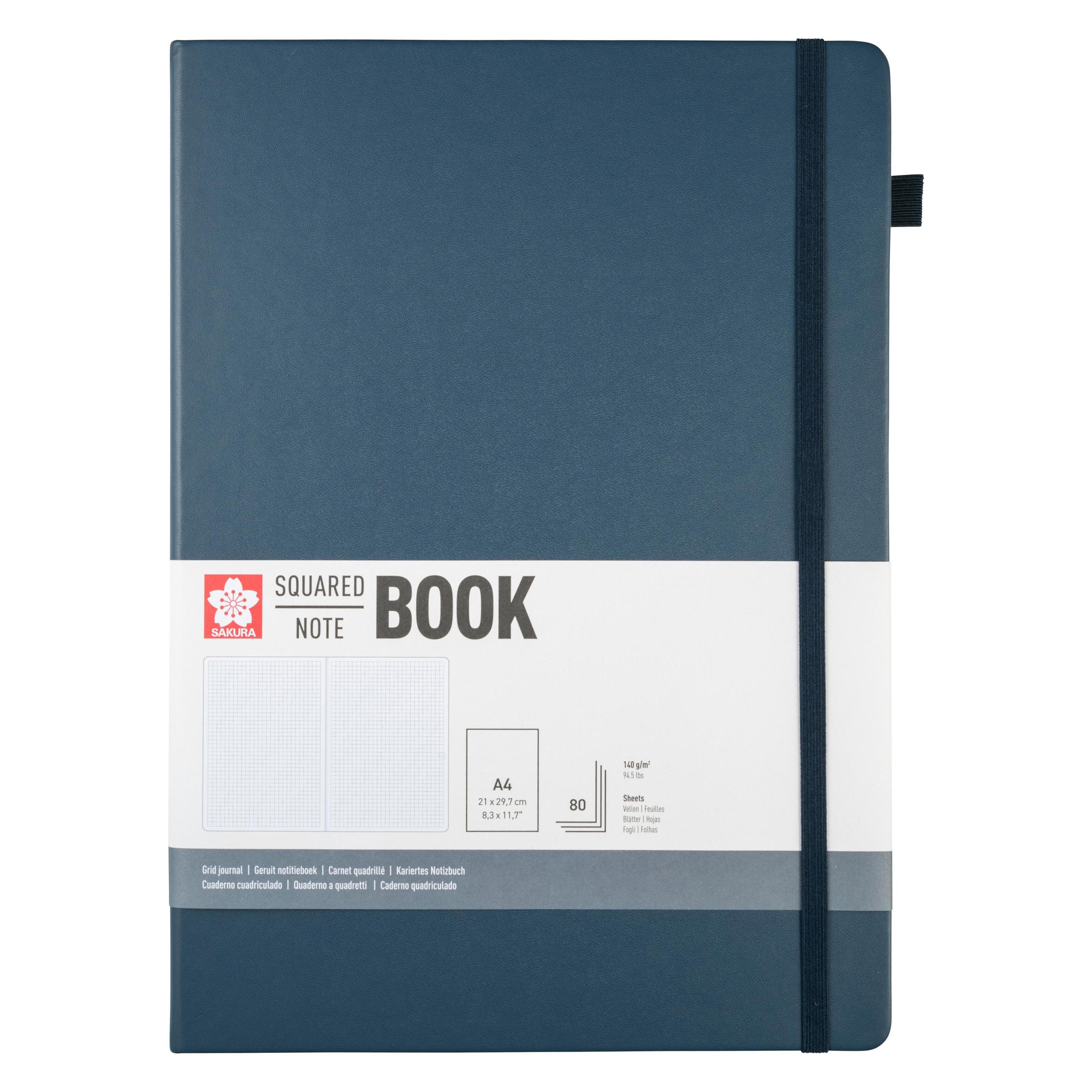Sakura Notizbuch A4 kariert, dunkelindigo Hardcover 160 Seiten (A4, Kariert, Harter Einband) (94156805)