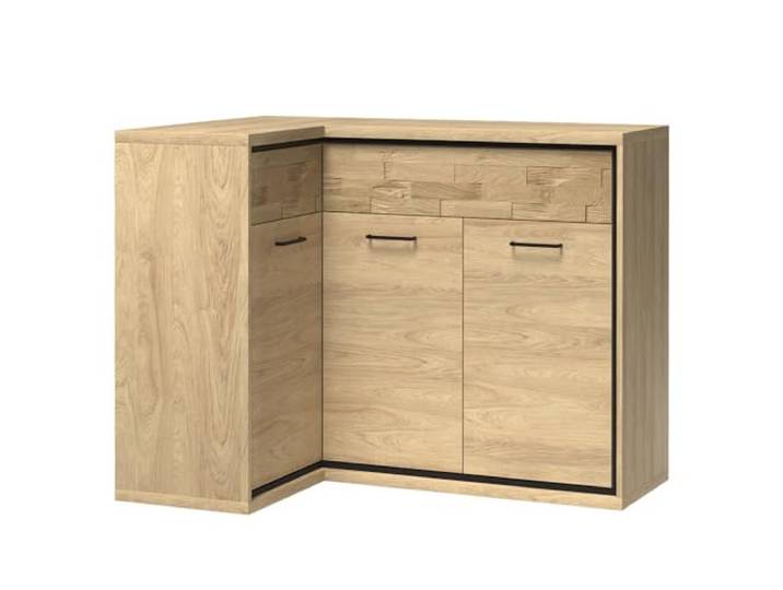 Lomadox Eckkommode Sideboard Eckschrank Kommode Wohnzimmerschrank Anrichte Aufbewahrunsschrank in Eiche