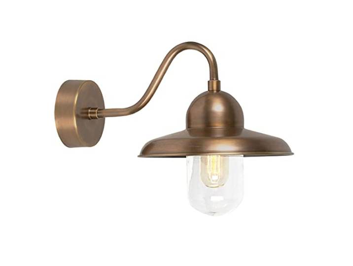 Elstead Lighting Außenlampe Wandleuchte Gartenlampe Messing Glas H 25 cm Hofleuchte IP44